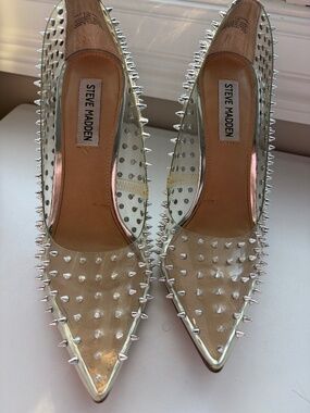 Steve Madden transparent spike heels